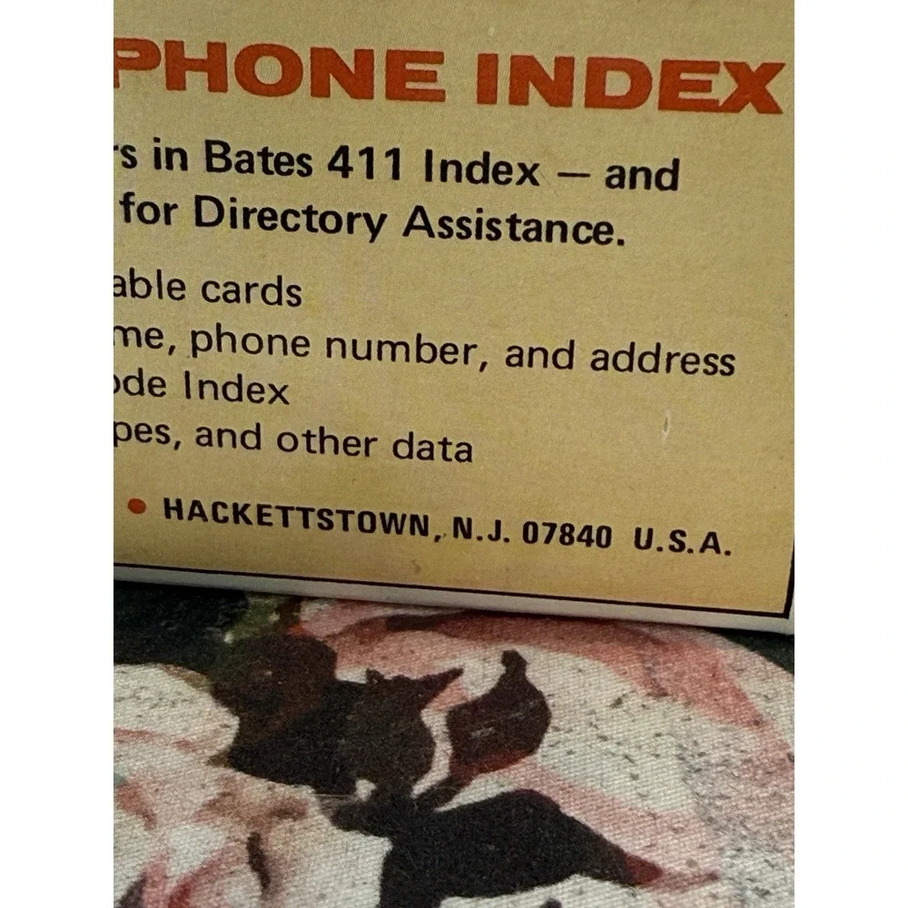 Vtg Bates 411 Telephone Index Address Book MCM Office Desktop File Boxed New NOS